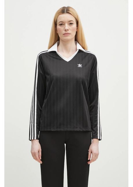 Adidas originals longsleeve v neck longsleeve tee femei culoarea negru jd2603