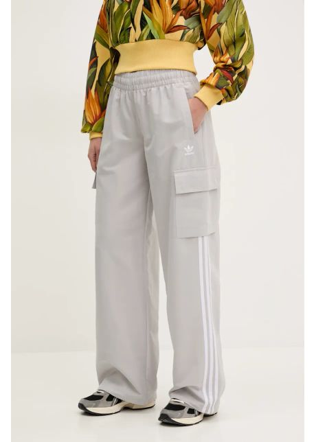 Adidas originals pantaloni 3 stripes femei culoarea gri cu imprimeu jc8139