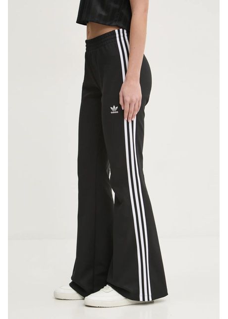 Adidas originals pantaloni 3 stripes flared femei culoarea negru modelator jc5783