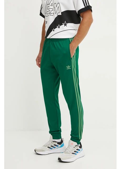 Adidas originals pantaloni de trening adicolor classics culoarea verde cu imprimeu iy8729