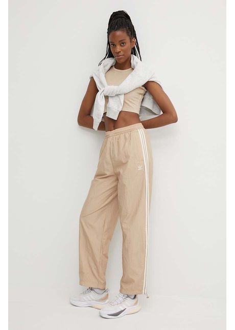 Adidas originals pantaloni de trening culoarea bej cu imprimeu is1973