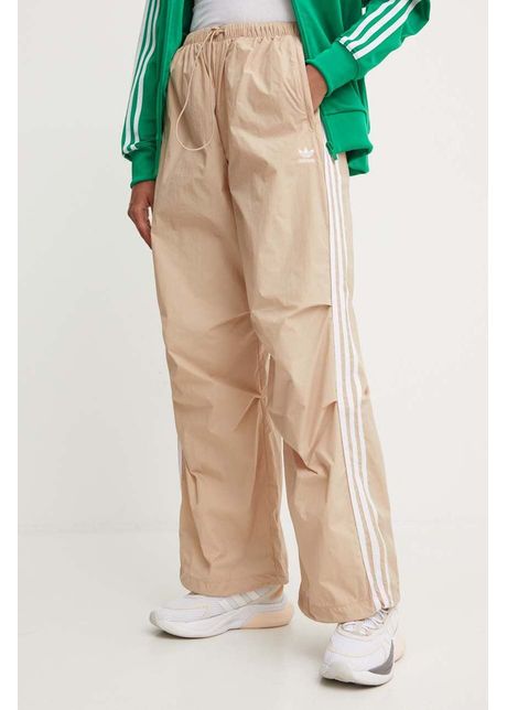 Adidas originals pantaloni de trening culoarea bej cu imprimeu iy7252