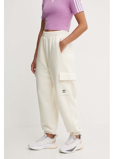 Adidas originals pantaloni de trening culoarea bej neted iy9690