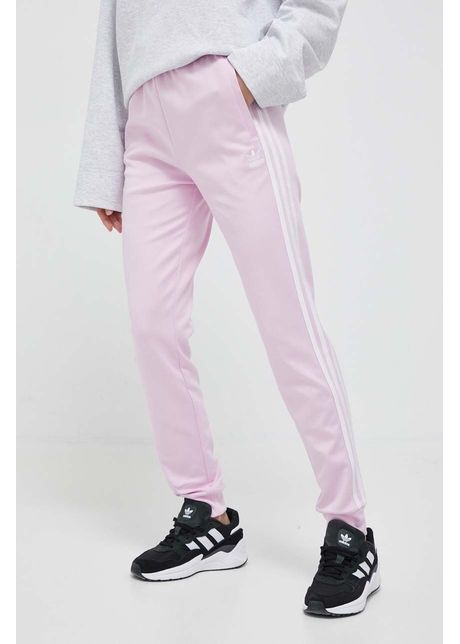 Adidas originals pantaloni de trening culoarea roz cu imprimeu