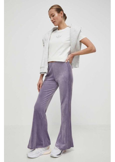 Adidas originals pantaloni de trening culoarea violet cu imprimeu is4639