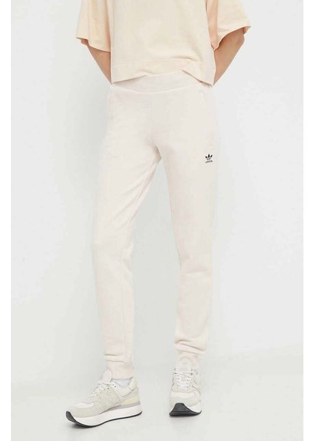 Adidas originals pantaloni de trening din bumbac culoarea bej uni ia6477