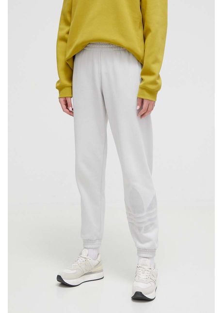 Adidas originals pantaloni de trening din bumbac culoarea gri cu imprimeu