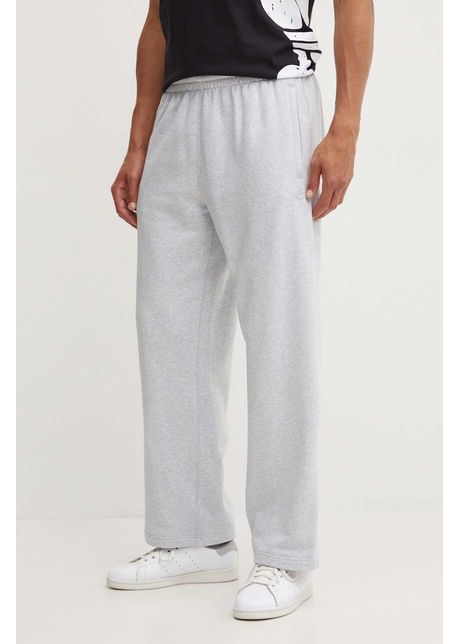 adidas Originals pantaloni de trening din bumbac culoarea gri, melanj, IX9815