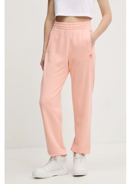 Adidas originals pantaloni de trening din bumbac essential culoarea portocaliu neted jd1525