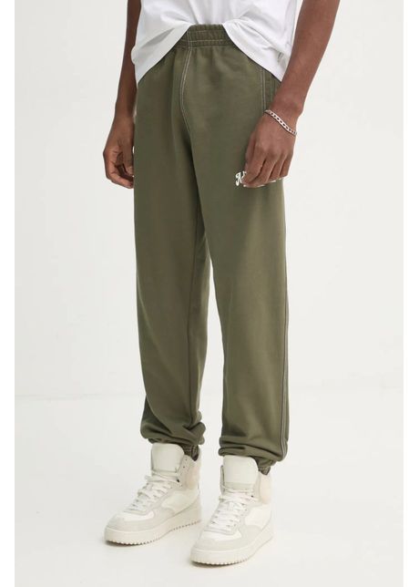 adidas Originals pantaloni de trening din bumbac Wabash culoarea verde, cu imprimeu, JP4486