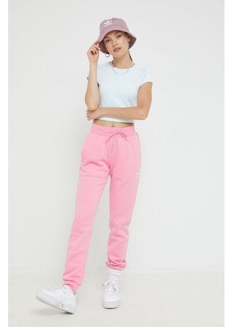 Adidas originals pantaloni de trening femei culoarea roz neted hj7848 blipnk