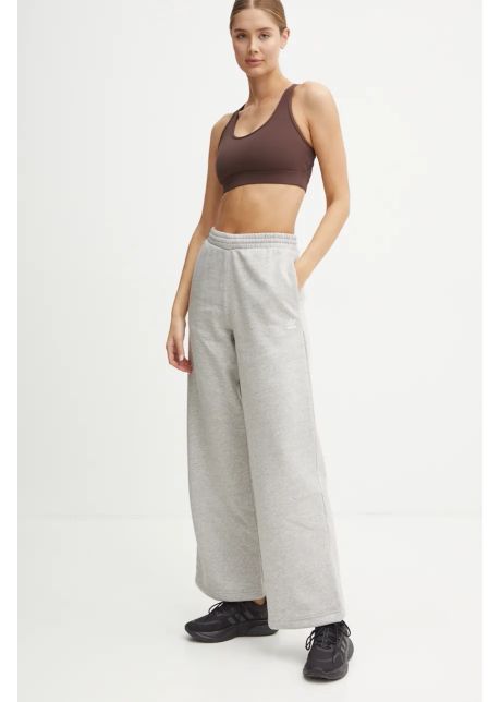 Adidas originals pantaloni de trening femme galore wideleg fleece pants culoarea gri melanj jn3028