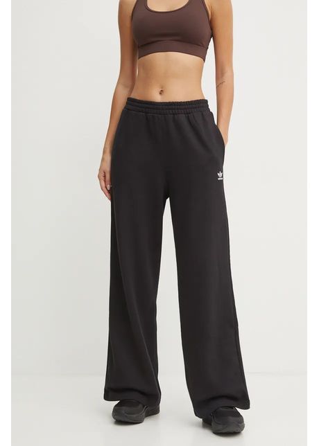 Adidas originals pantaloni de trening femme galore wideleg fleece pants culoarea negru uni jn3030