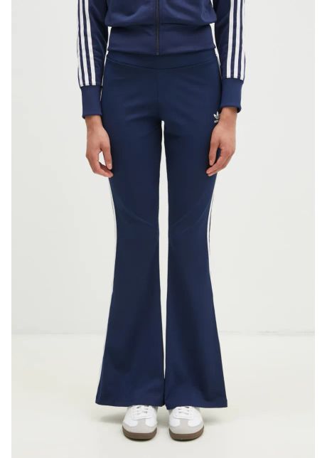 adidas Originals pantaloni de trening Flared Leggings culoarea bleumarin, cu imprimeu, JD4602