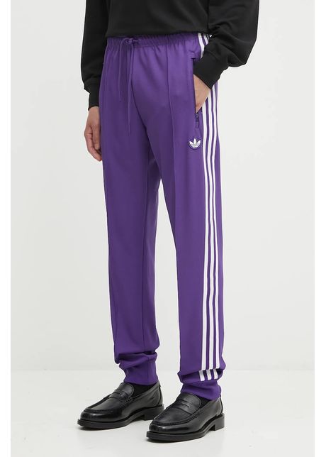 adidas Originals pantaloni de trening REAL ICON TP culoarea violet, cu imprimeu, JF2579