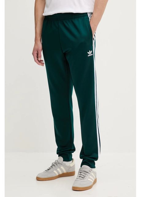 adidas Originals pantaloni de trening Sst Tp culoarea verde, cu imprimeu, JY1288