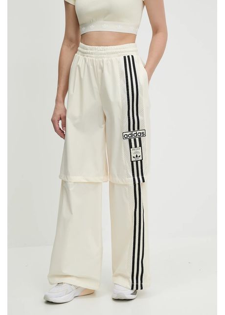 Adidas originals pantaloni de trening woven trackpant culoarea bej cu imprimeu jd0087