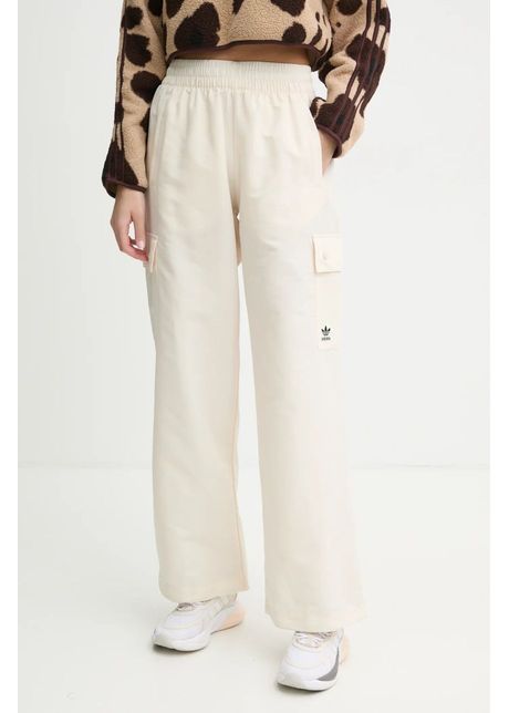 Adidas originals pantaloni essentials woven cargo femei culoarea bej neted ix9970