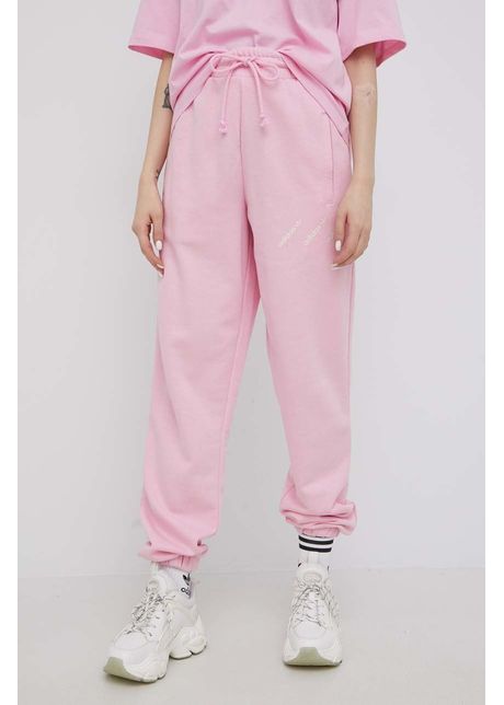 Adidas originals pantaloni hm4873 femei culoarea roz cu imprimeu