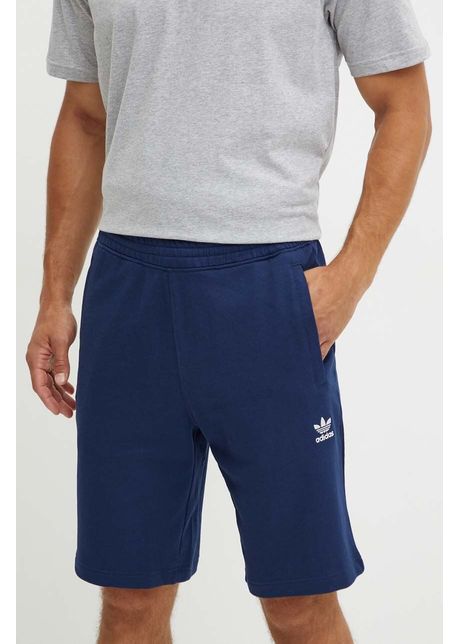 Adidas originals pantaloni scur i din bumbac essential culoarea bleumarin iy8521