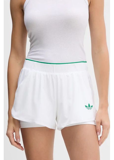 adidas Originals pantaloni scurti Shorts Pro culoarea alb, cu imprimeu, high waist, JM4732