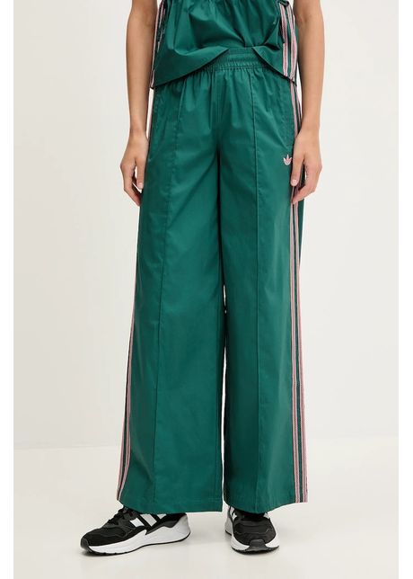 Adidas originals pantaloni wideleg pant culoarea turcoaz lat high waist kc0677