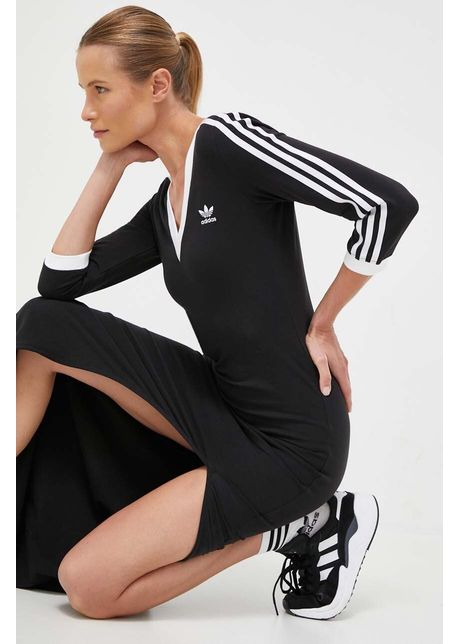 Adidas originals rochie adicolor culoarea negru maxi mulat ik0439
