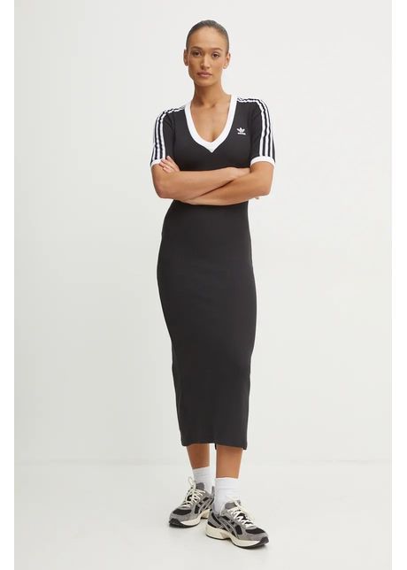 Adidas originals rochie culoarea negru maxi mulata ix6962