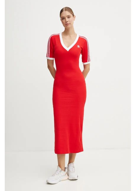 Adidas originals rochie culoarea rosu maxi drept iy7217