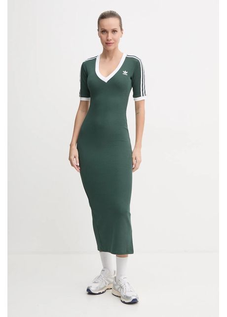 Adidas originals rochie culoarea verde maxi mulat iy7216