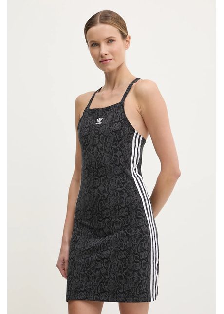 Adidas originals rochie snake 3 s dress culoarea gri midi mulat jn7292