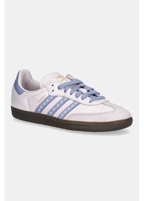 adidas Originals sneakers din piele Samba OG culoarea violet, JR8822