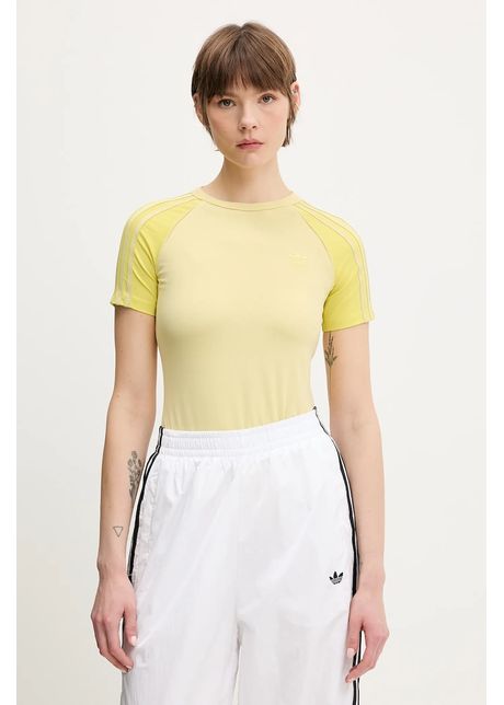 Adidas originals tricou 3 stripes culoarea galben jc6679