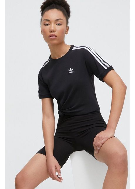 Adidas originals tricou 3 stripes femei culoarea negru iu2420