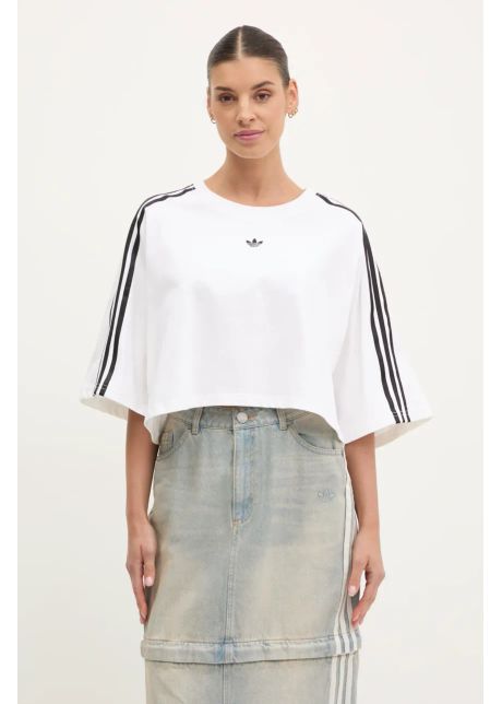 Adidas originals tricou din bumbac boxy tee femei culoarea alb jy8886