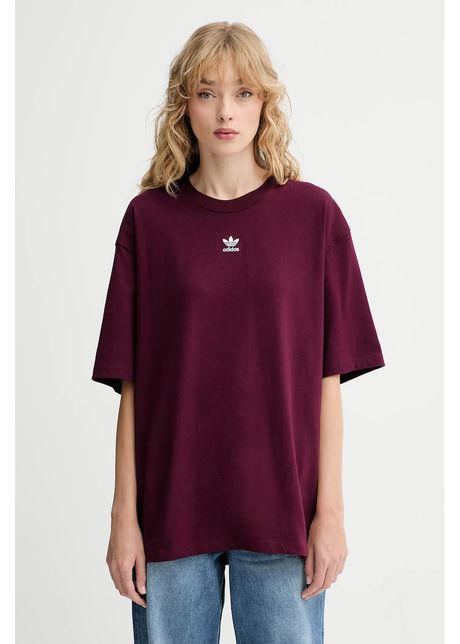 adidas Originals tricou din bumbac Boyfriend Tee culoarea bordo, KW1906