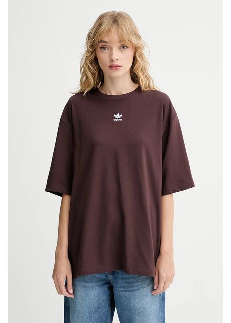 adidas Originals tricou din bumbac Boyfriend Tee culoarea maro, KW1907