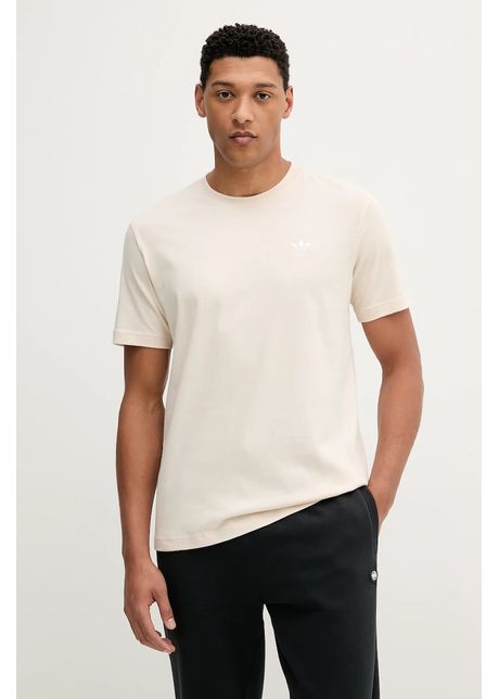 Adidas originals tricou din bumbac trefoil essential culoarea bej uni jy6268