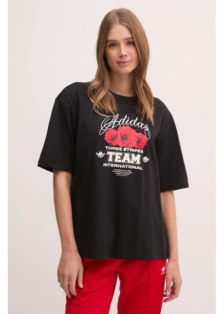 Adidas originals tricou flower tee femei culoarea negru jn6689