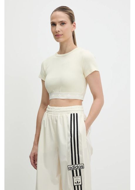 Adidas originals tricou rib ss top culoarea bej jd0040
