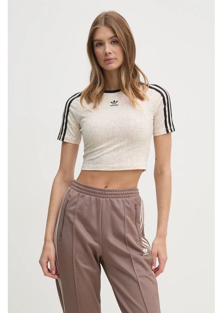 Adidas originals tricou snake baby tee femei culoarea bej ji8407