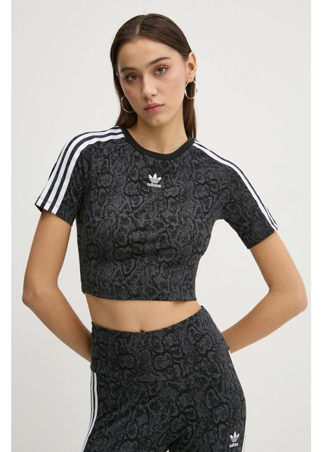 Adidas originals tricou snake baby tee femei culoarea gri ji8408