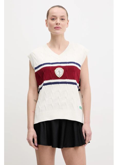 Adidas originals vest din bumbac retro femei culoarea bej ka4393