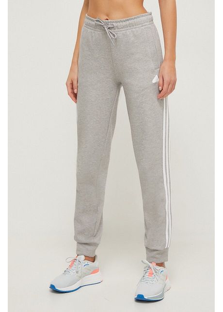 Adidas pantaloni de trening culoarea gri melanj is3662