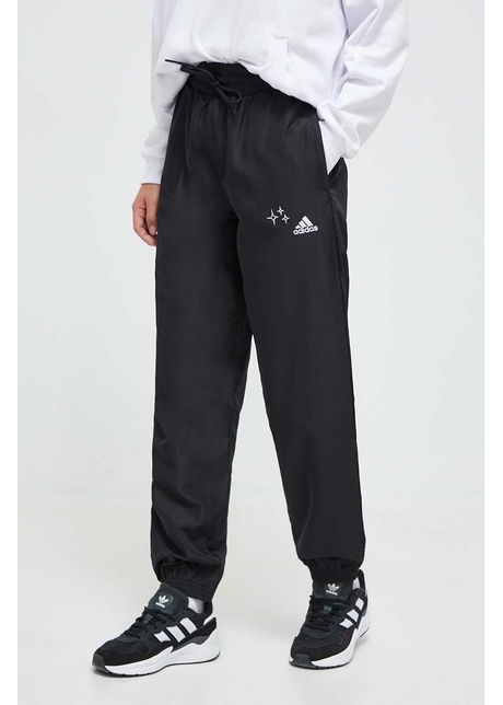 Adidas pantaloni de trening culoarea negru cu imprimeu