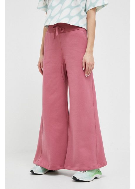 Adidas pantaloni de trening culoarea portocaliu cu imprimeu