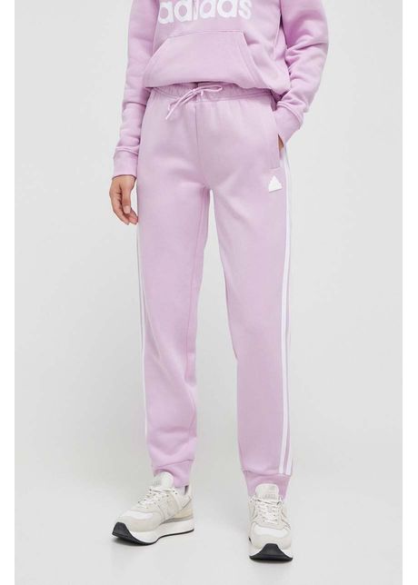 Adidas pantaloni de trening culoarea roz cu imprimeu