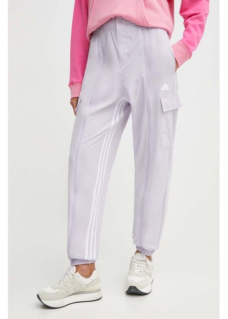 Adidas pantaloni de trening culoarea violet cu imprimeu is0907