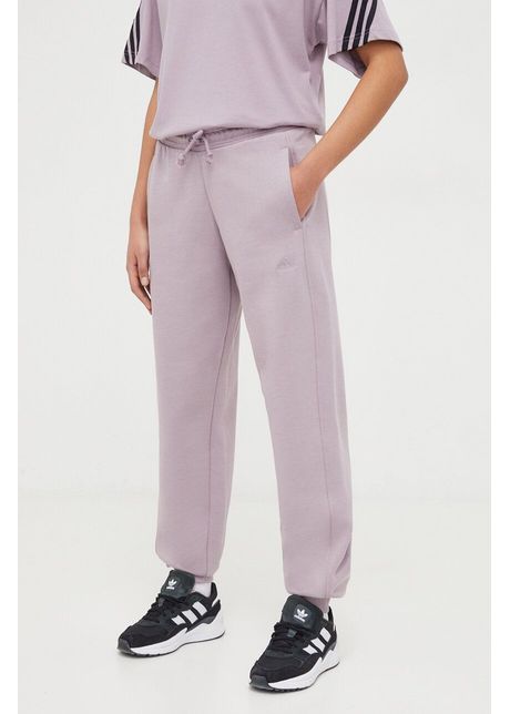 Adidas pantaloni de trening culoarea violet uni iw1283