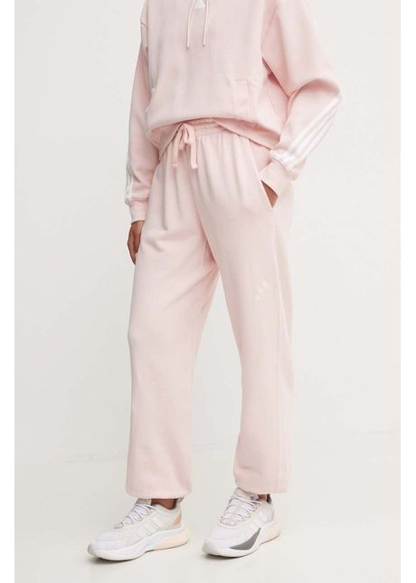 adidas pantaloni de trening din bumbac All SZN culoarea roz, neted, IY6817